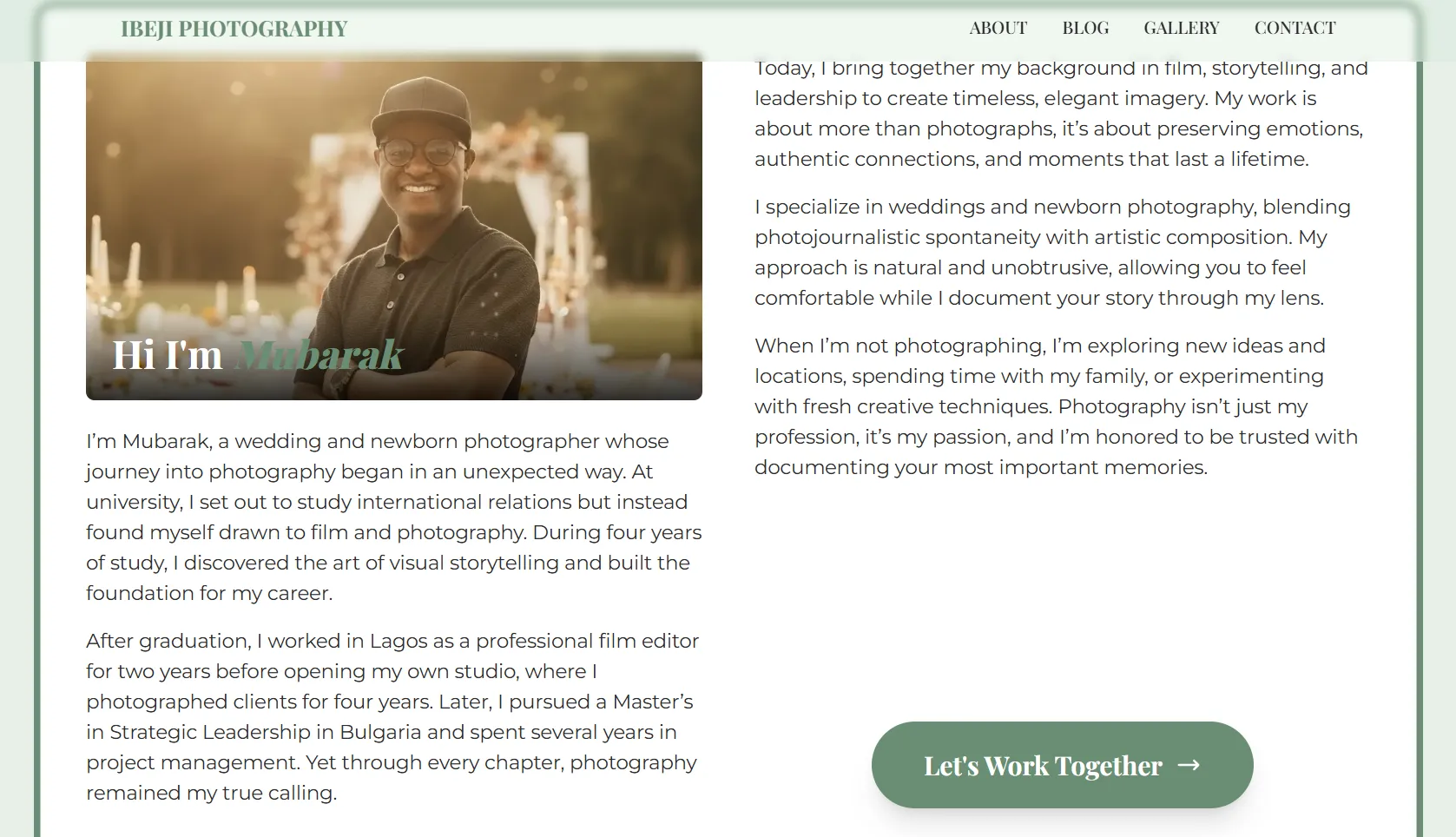About Me Page